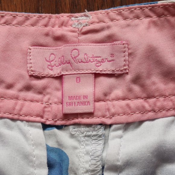 52 Lilly Pulitzer Callahan Shorts sz 0 Blue Floral T019 - Picture 5 of 7